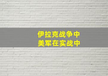 伊拉克战争中 美军在实战中